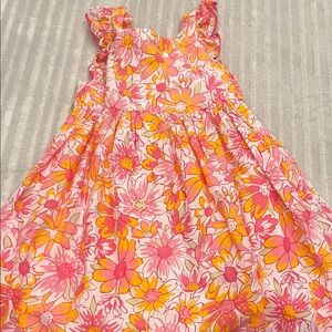 Floral Pink and Orange Kids Dress